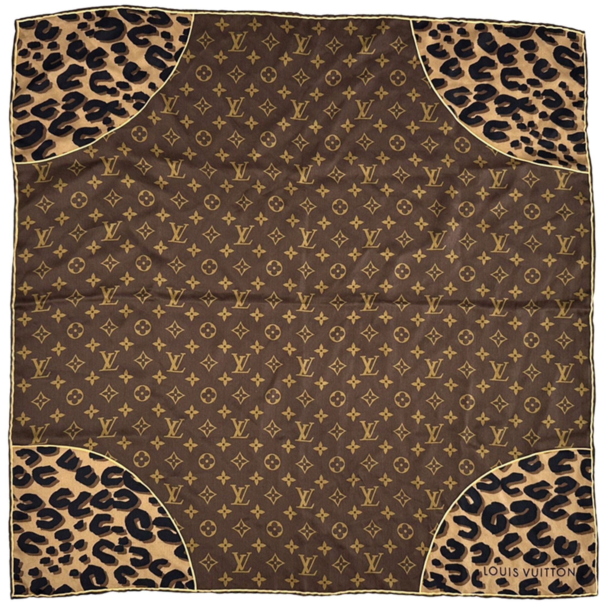 Louis Vuitton Louis Vuitton Scarf Muffler Monogram Women's Brand Silk Brown M72124 Size ONE SIZE - 1 Thumbnail