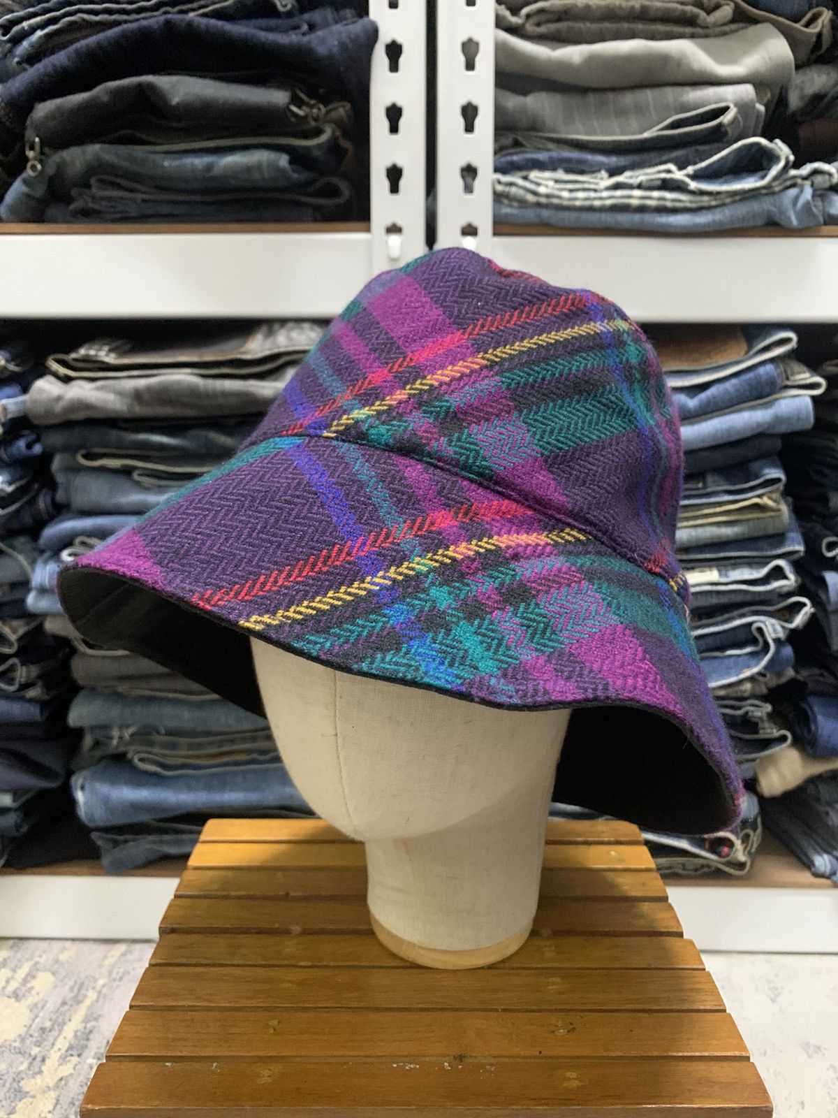 Japanese Brand Japanese Brand Multicolour Tartan Retro Bucket Hat Size ONE SIZE - 1 Thumbnail
