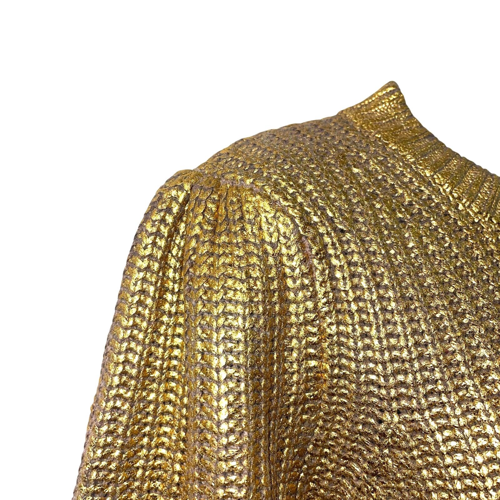 Boden Boden Hand Printed Gold Rib Knit Cardigan Size US 6 NWT Size M / US 6-8 / IT 42-44 - 4 Thumbnail