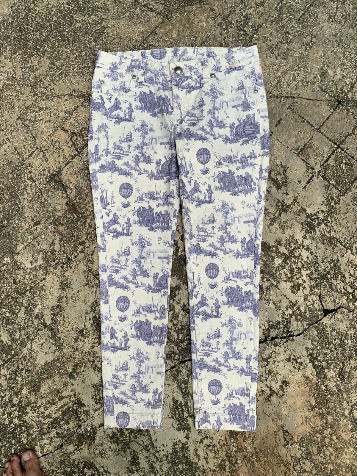 Japanese Brand Double Standart Japan Oriental Art Skinny Jeans Pants Size 29" - 1 Thumbnail