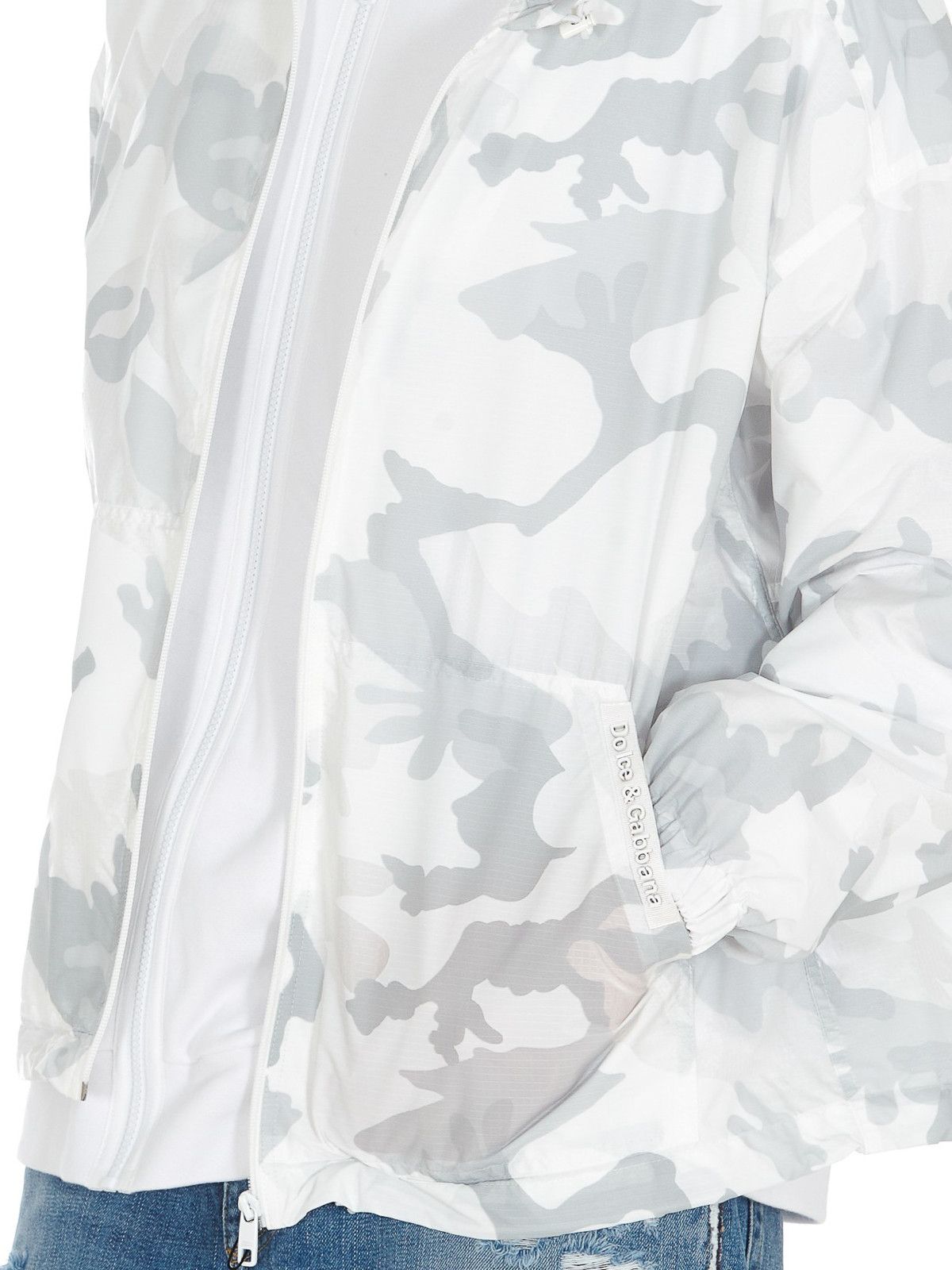 Dolce & Gabbana o1y0125 Logo Hooded Bomber Jacket in White/Light Grey Size US XL / EU 56 / 4 - 4 Thumbnail
