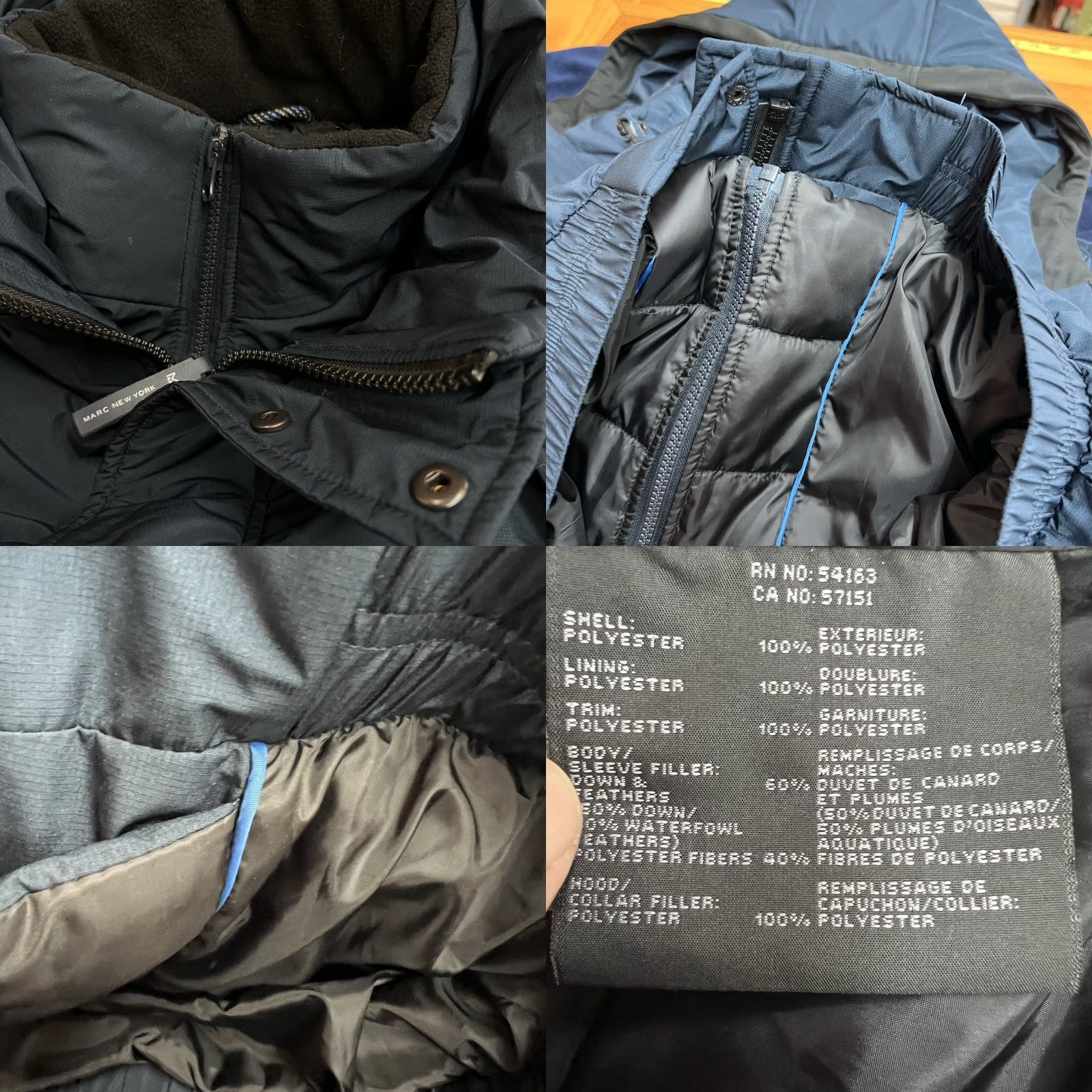 Andrew Marc Andrew Marc New York Men's Milton Hooded Down Parka Blue S Removable Liner Mens Size US S / EU 44-46 / 1 - 8 Thumbnail