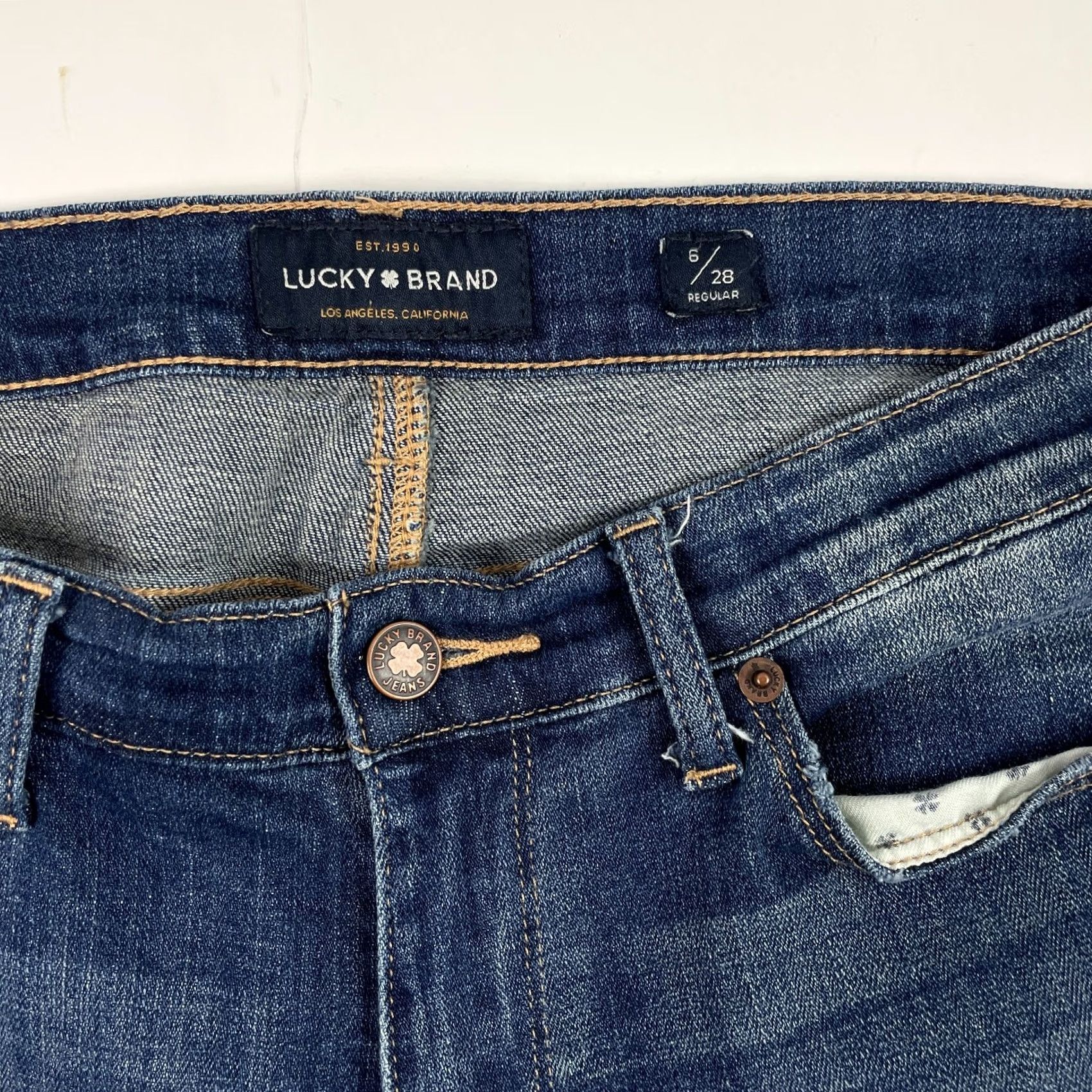 Lucky Brand Lucky Brand Jeans Womens 6 / 28 Sweet Straight Leg Dark Wash Denim Blue Stretch Size 24" / US 00 / IT 34 - 6 Thumbnail