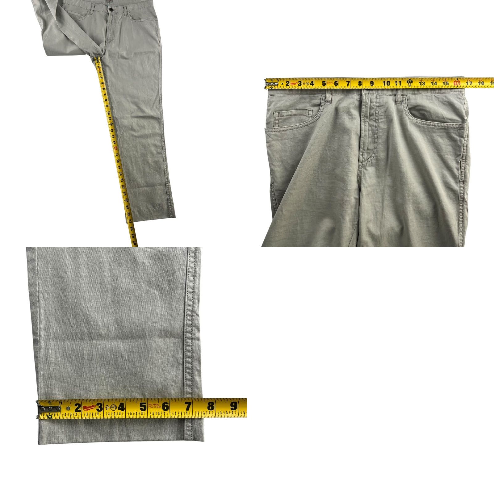 Faherty Faherty Men’s Pants Gray 5-Pocket Chino Cotton Blend 32x27 Mens Pants Regular Straight 5-Pocket Design Front Flat Front Casual/* Size US 32 / EU 48 - 8 Thumbnail