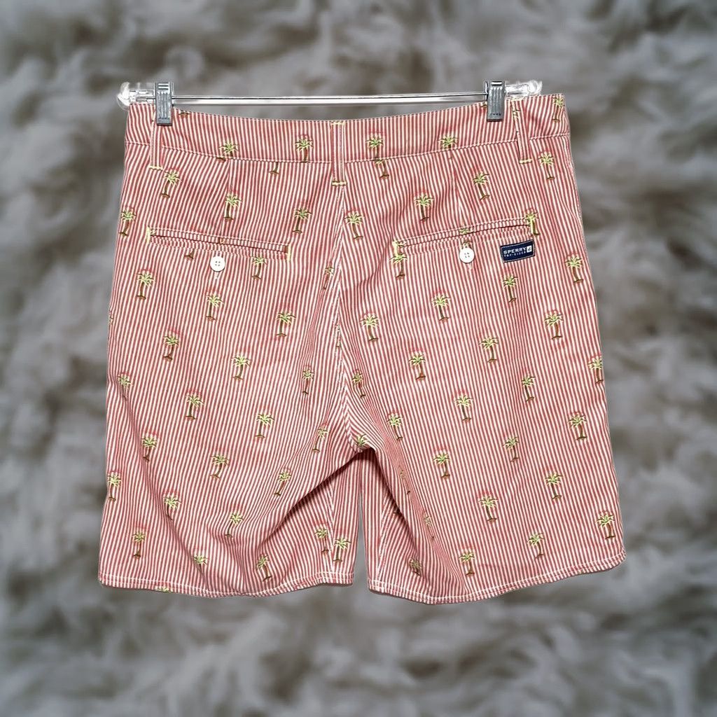 Sperry Sperry Palm Trees Red White Striped Swim Shorts Mens 32 Beach Vacation Resort Size US 32 / EU 48 - 1 Thumbnail