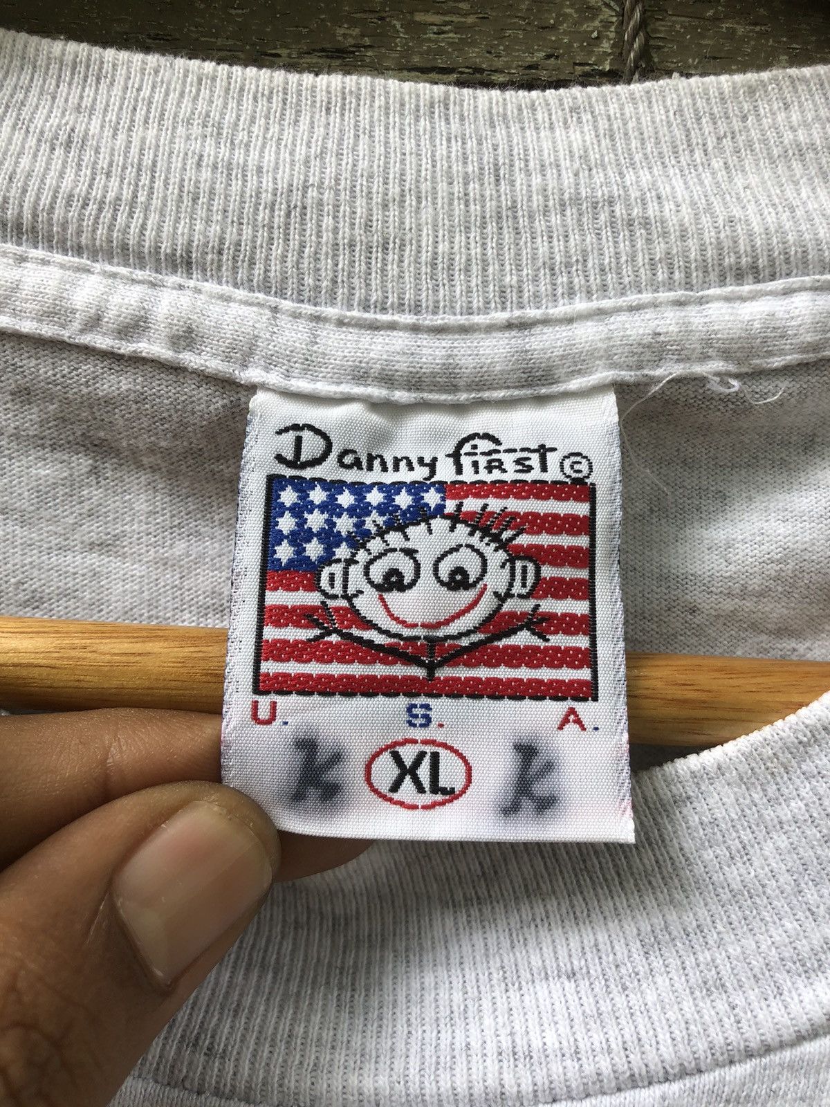 Vintage Vintage 90s Danny First Mirror Cap Jeans Design Tee Size US XL / EU 56 / 4 - 24 Thumbnail