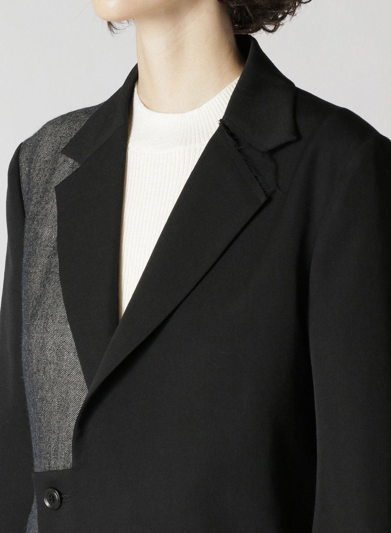 Yohji Yamamoto $1165 NWT Yohji Yamamoto Y's Gabardine Asymmetric Jacket Size US M / EU 48-50 / 2 - 6 Thumbnail