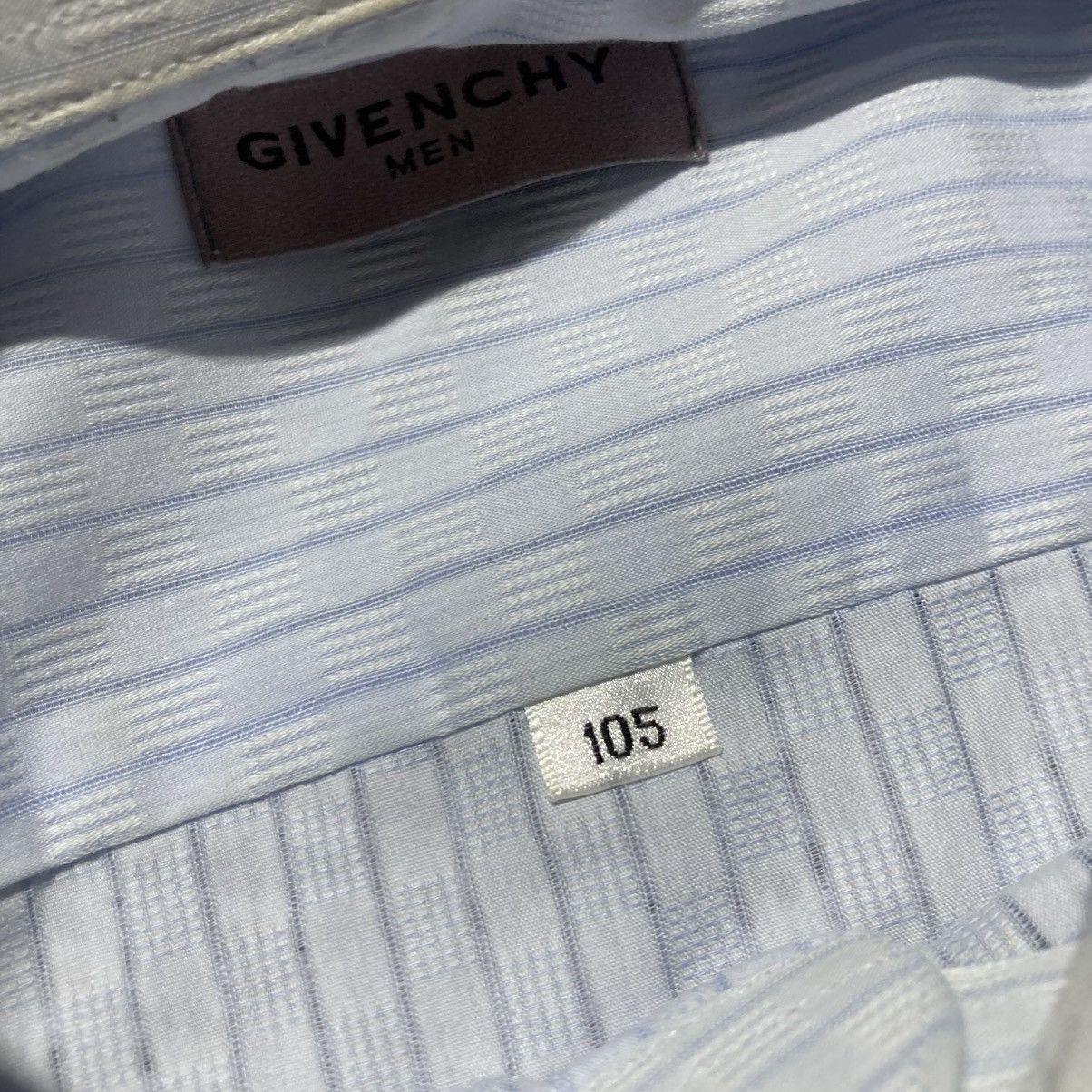 Givenchy 1990s Vintage Givenchy Men Stripe Pocket Shirt Blue Luxury Size US XL / EU 56 / 4 - 14 Thumbnail