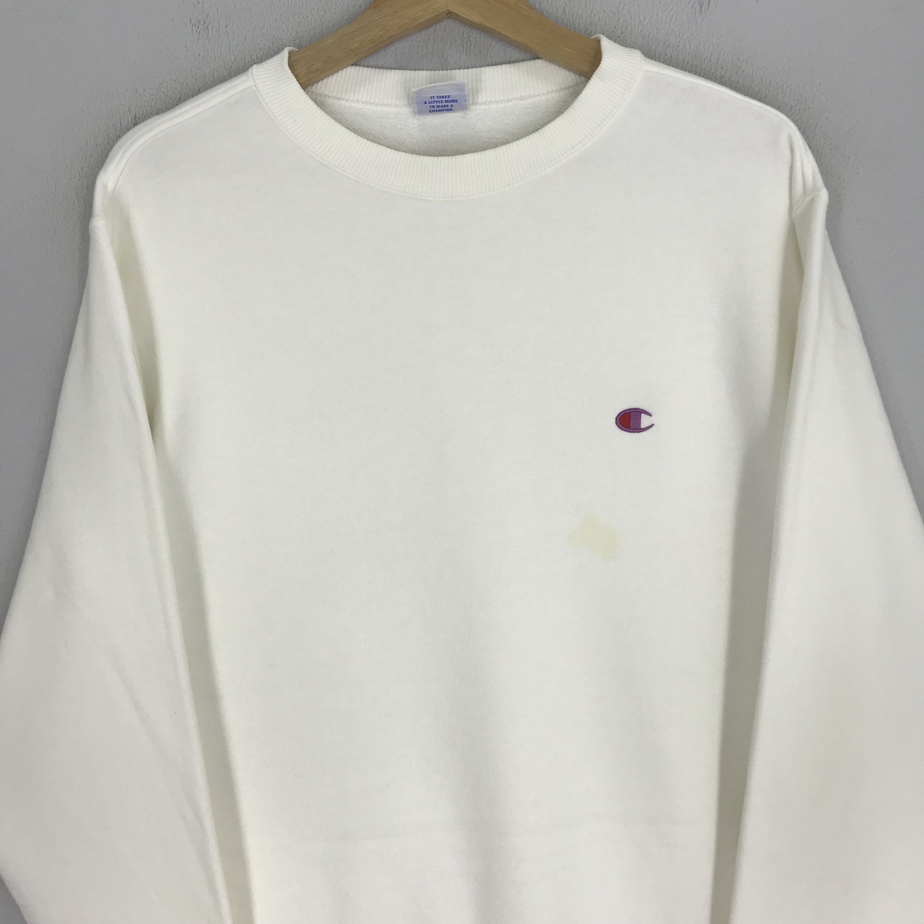 Champion vintage white champion sweatshirt x-large - 307 Size US XL / EU 56 / 4 - 2 Thumbnail