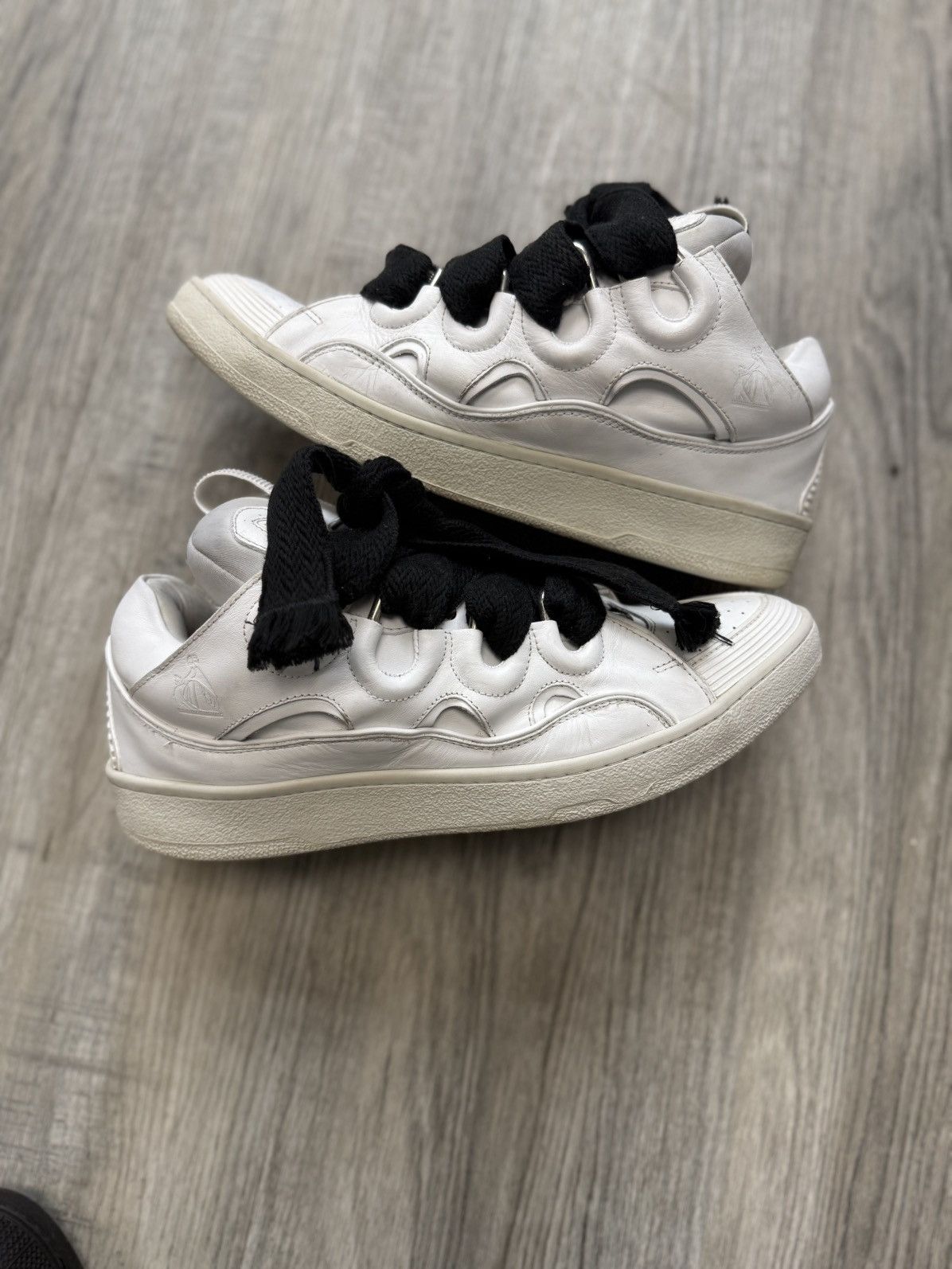 Lanvin Lanvin Curb Sneakers - White Leather Size US 13 / EU 46 - 3 Thumbnail