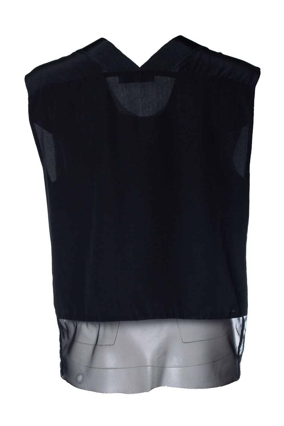 Sandro Sandro, black sleeveless sheer top Size L / US 10 / IT 46 - 2 Thumbnail