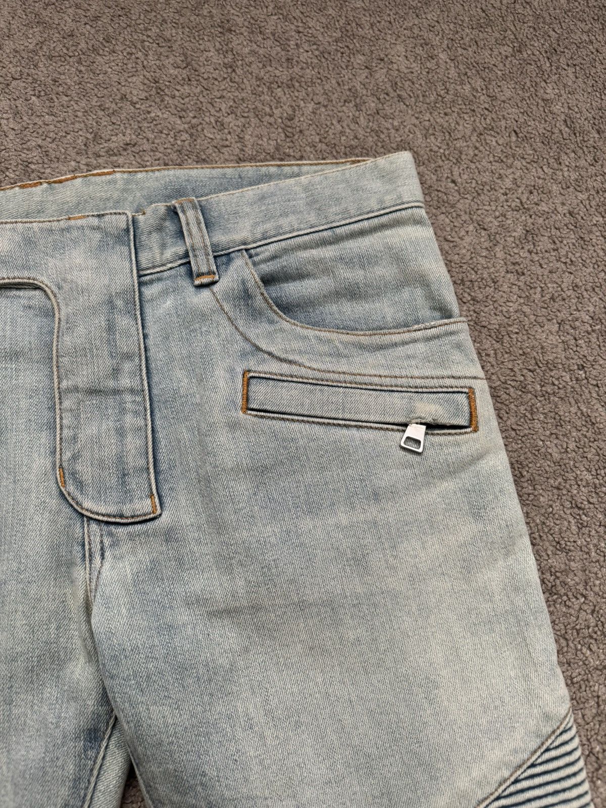 Balmain SS16 Balmain Olivier Rousteing Zip Biker Denim Jeans Size US 30 / EU 46 - 3 Thumbnail