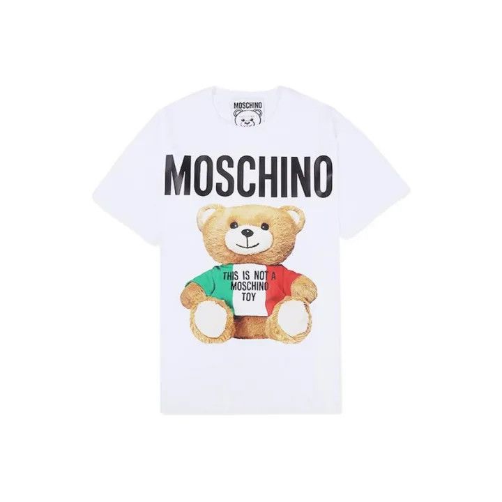 Moschino Moschino Teddy Bear Print Cotton T-Shirt 0079 Size XS / US 0-2 / IT 36-38 - 1 Thumbnail