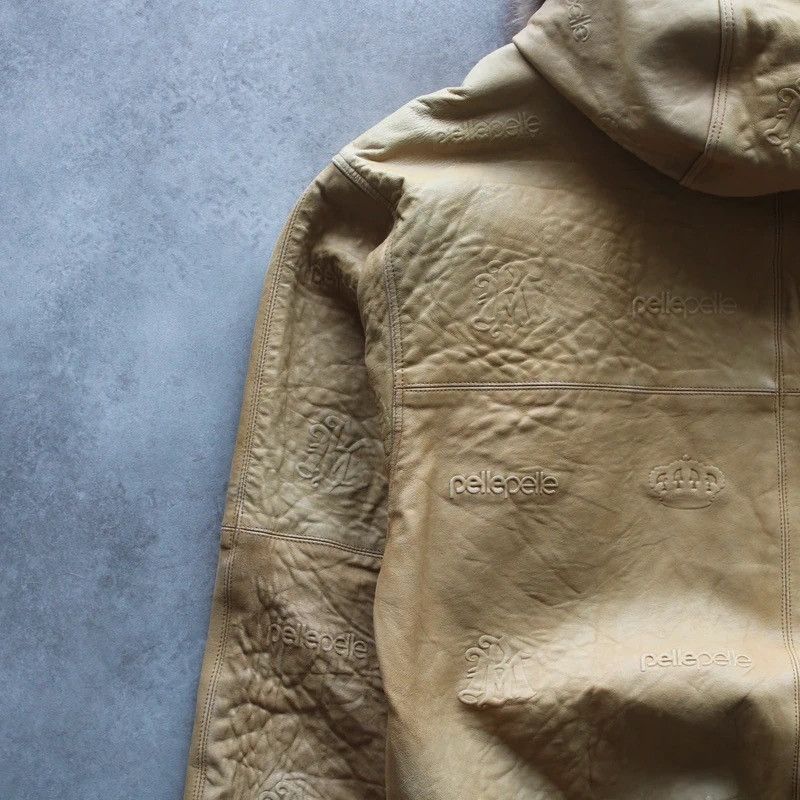 Pelle Pelle Pelle Pelle Marc Buchanan Beige Fur Embossed Logo Jacket Size US L / EU 52-54 / 3 - 5 Thumbnail