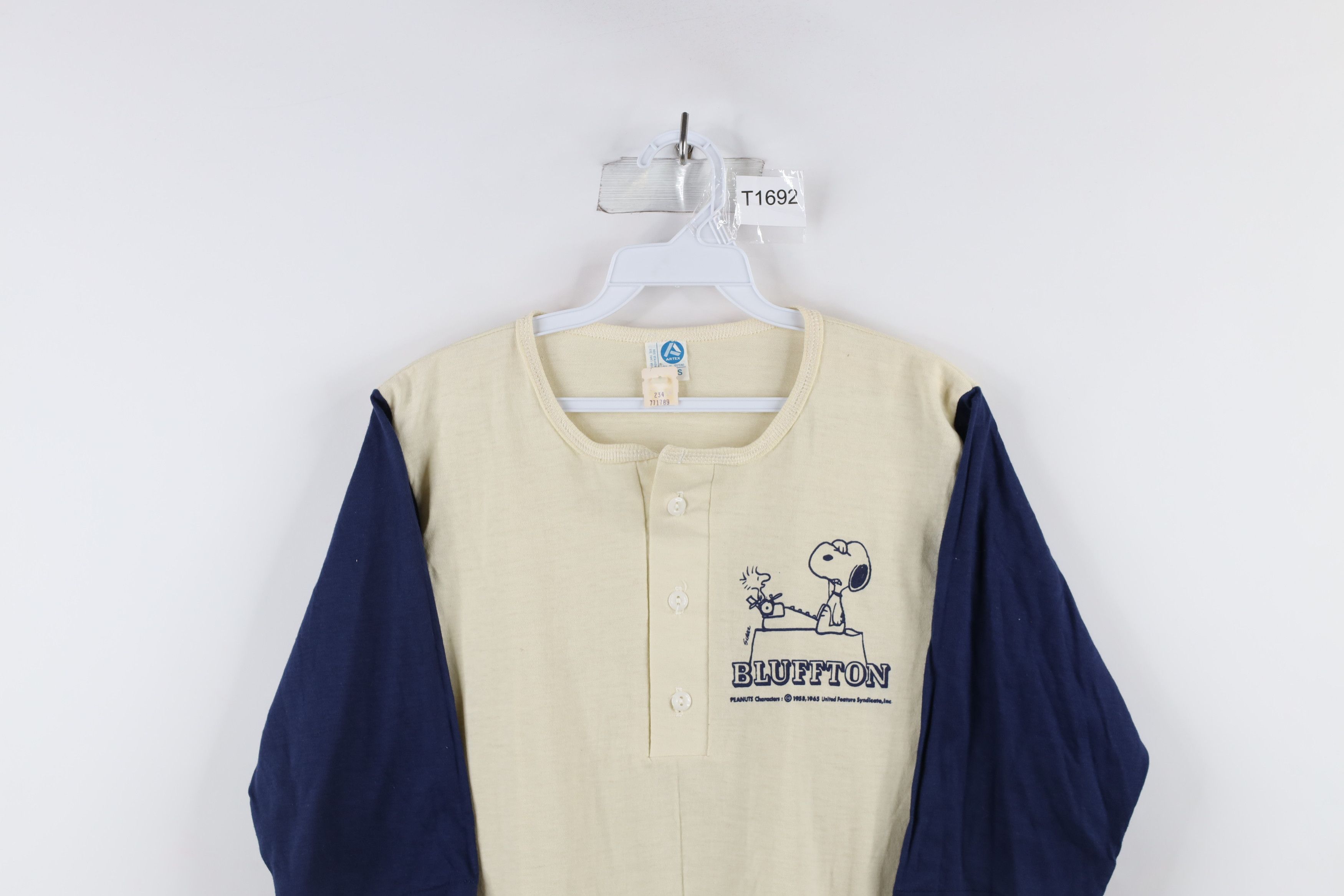 Vintage NOS Vintage 70s Snoopy Bluffton Raglan Henley T-Shirt USA Size US S / EU 44-46 / 1 - 2 Thumbnail
