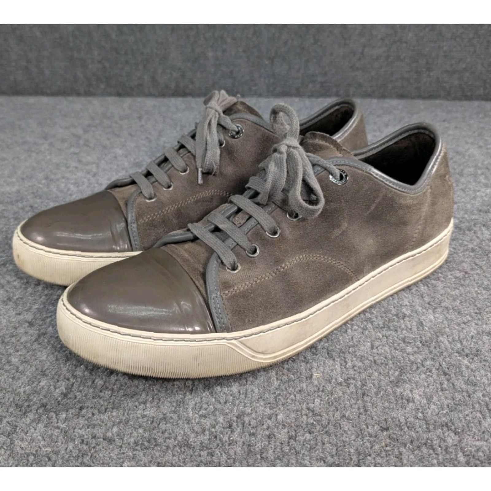 Lanvin Lanvin DBB1 Sneakers Mens Size 9 Suede Toe Cap Toe Gray Patent Leather Low Top Regular Width Shoes Size US M / EU 48-50 / 2 - 2 Thumbnail