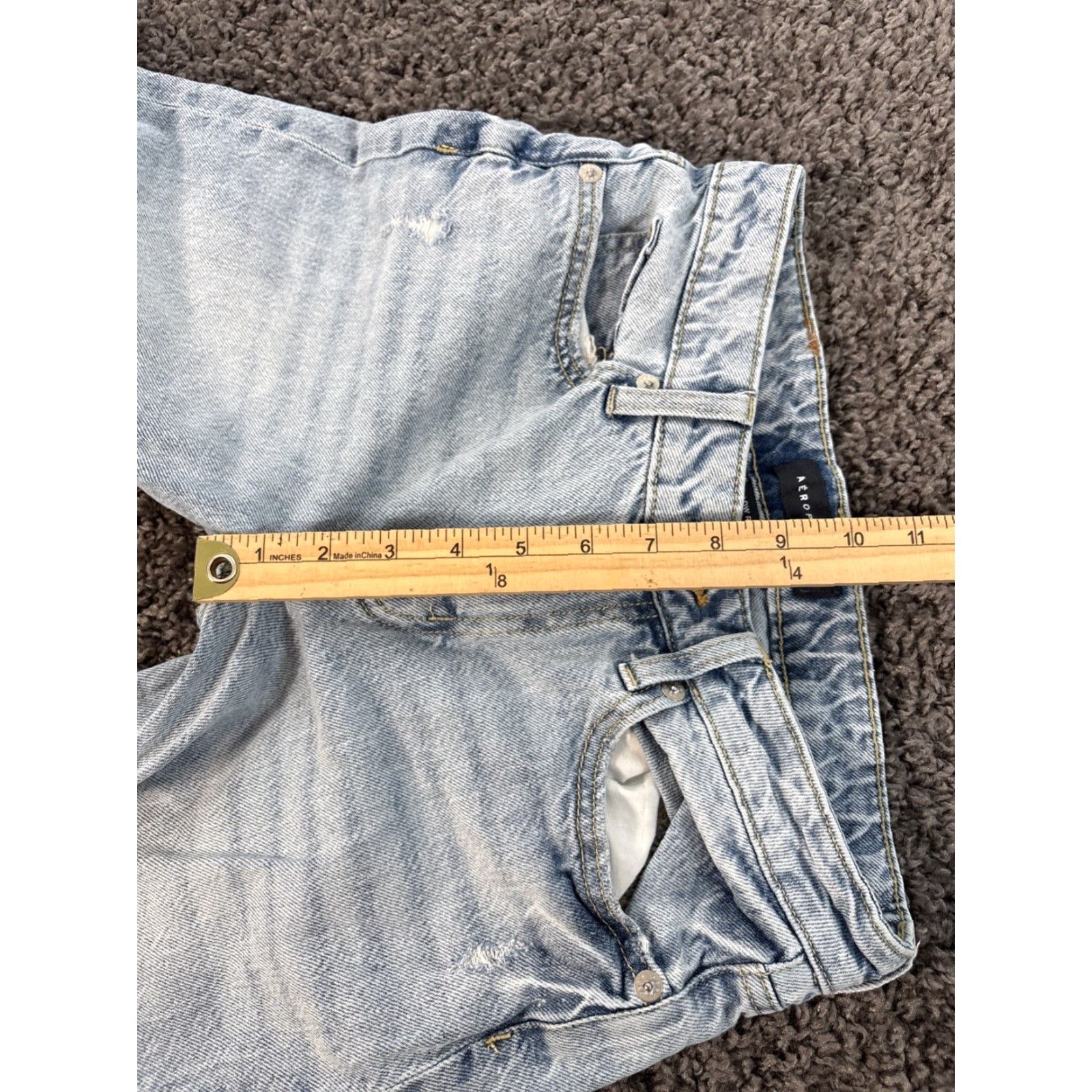 Vintage Aéropostale Jeans Baggy Low Rise Womens 00 Light Wash Denim Pants 90s Vintage No (Blue) Size 24" / US 00 / IT 34 - 5 Thumbnail