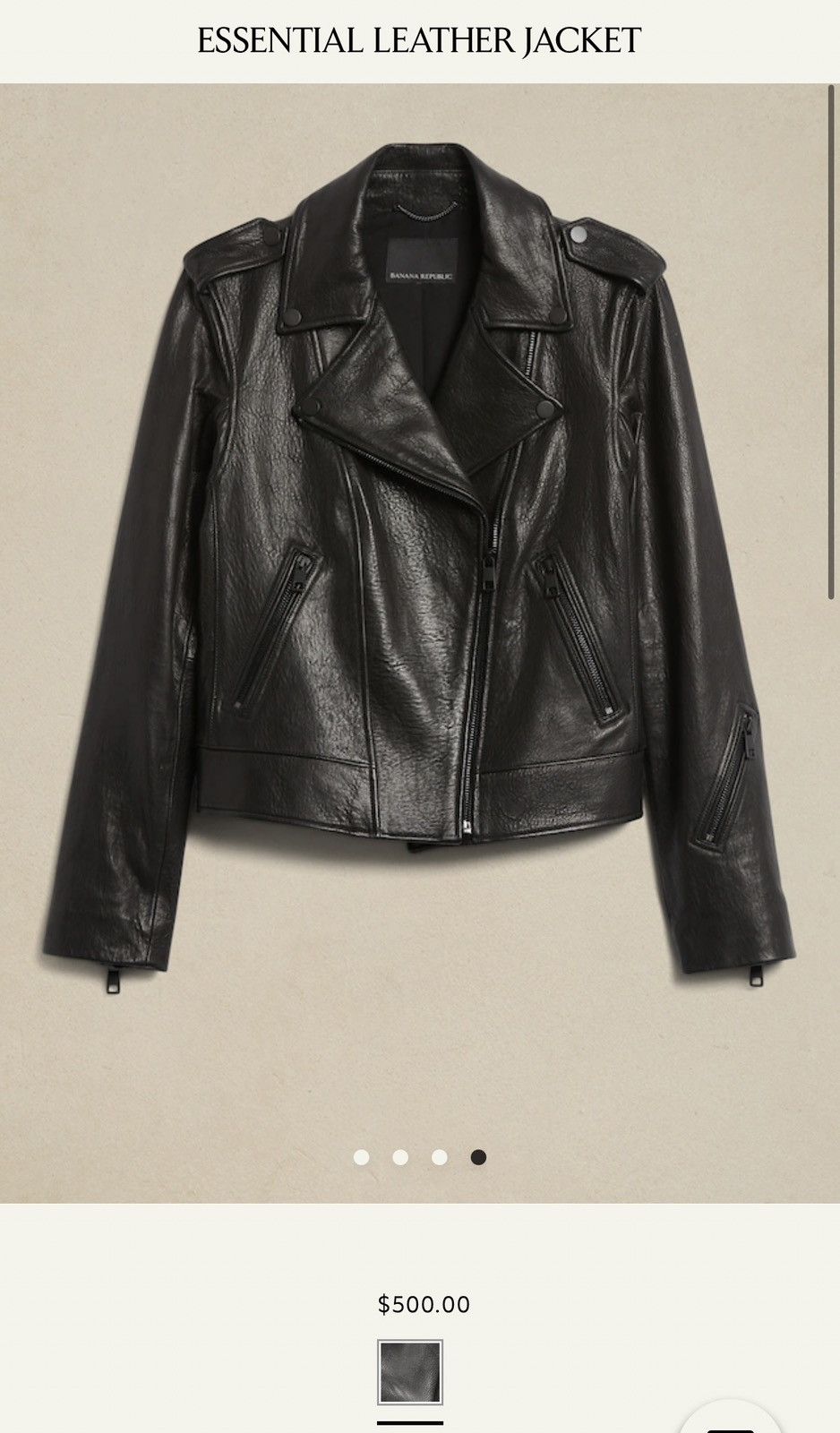 Banana Republic Leather biker moto motorcycle jacket quilted sleeves S Size S / US 4 / IT 40 - 2 Thumbnail