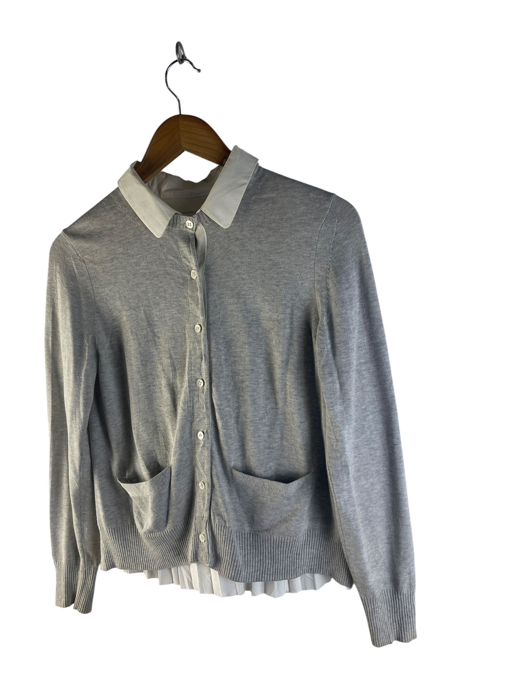 Sacai Sacai Pleated Back Cardigan Hybrid Knit Shirt Japan Designer Size US S / EU 44-46 / 1 - 6 Thumbnail