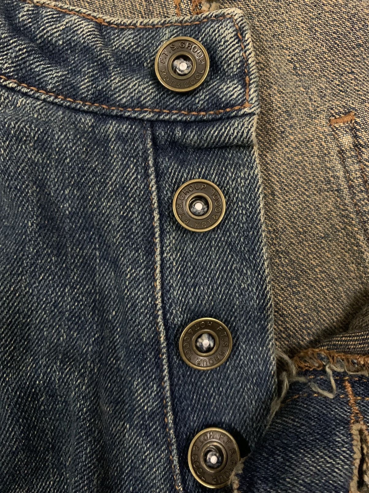 Le Grande Bleu (L.G.B.) Vintage Japanese Brand Mud Wash Flare Bell Bottom Jeans Size 27" / US 4 / IT 40 - 4 Thumbnail