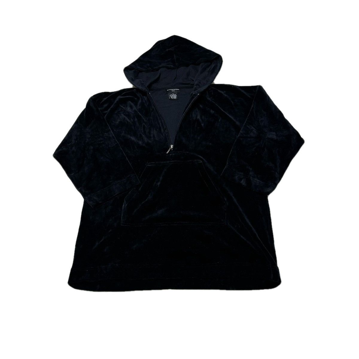 Sutton Studio × Vintage Black Y2K Velour Hoodie Pullover Size L / US 10 / IT 46 - 1 Thumbnail