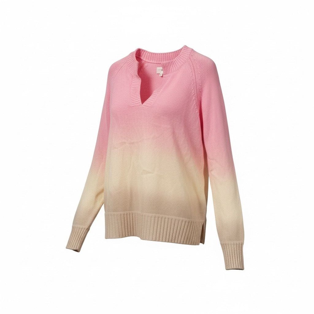 Lou & Grey Lou & Grey Women’s Small Pink Ombre Sweater V Neck Size S / US 4 / IT 40 - 1 Thumbnail