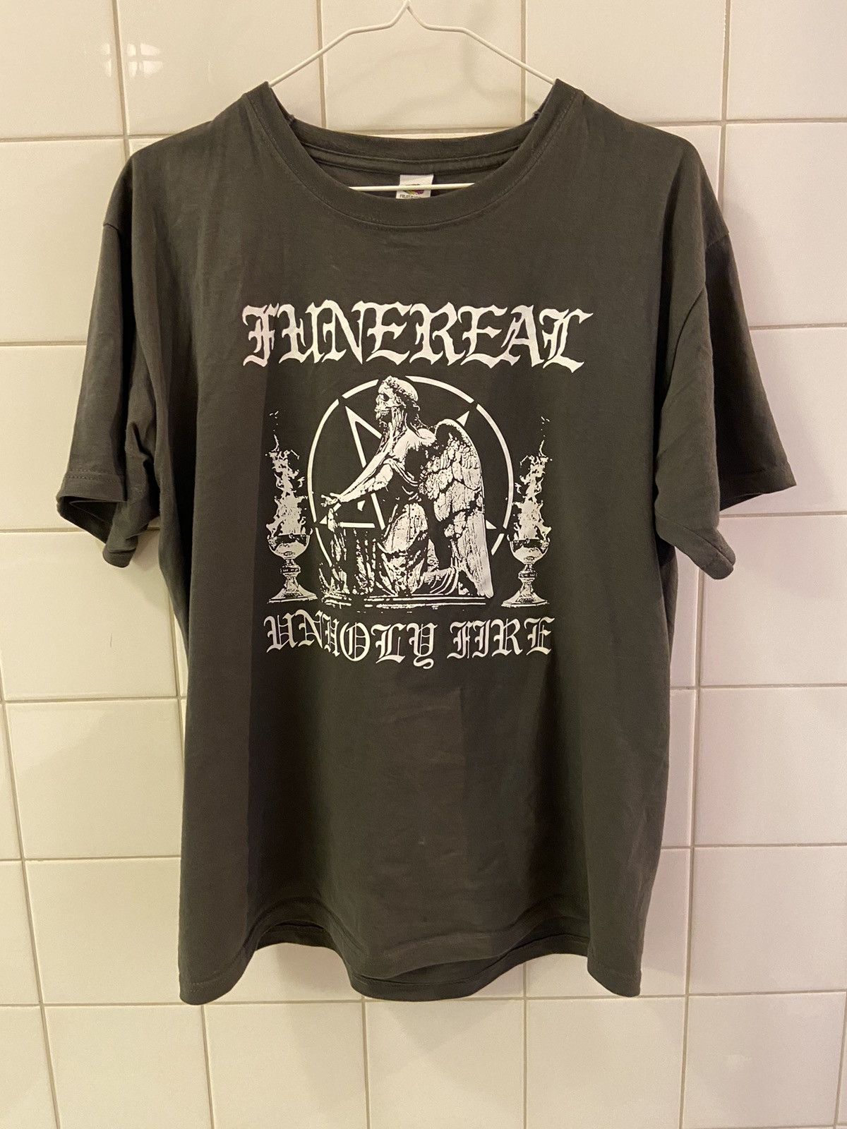 Band Tees × Fruit Of The Loom × Vintage Funereal unholy fire t-shirt Size US L / EU 52-54 / 3 - 1 Thumbnail