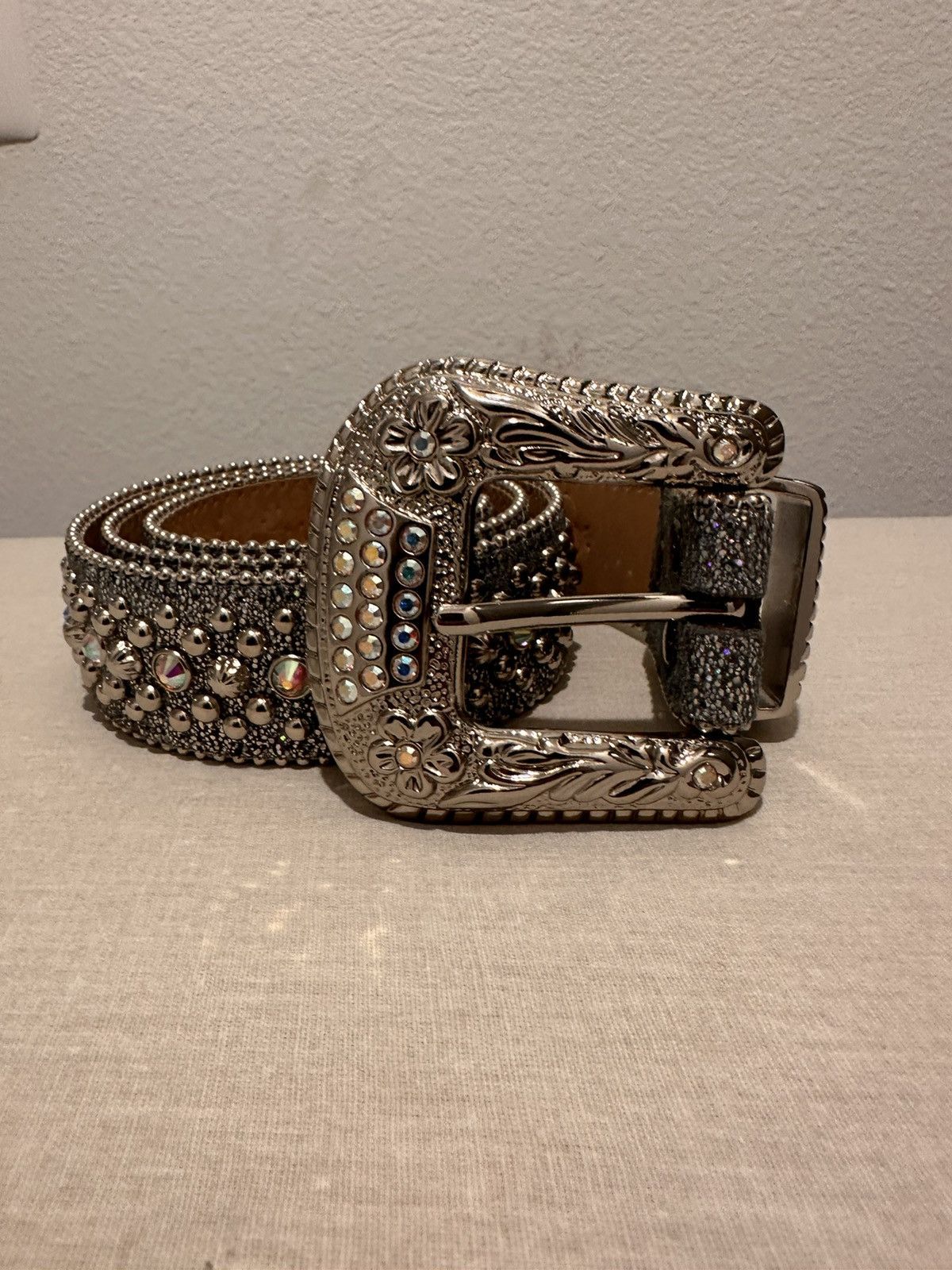 image of B B Simon Bb Simon Belt in Silver, Men's (Size 36)