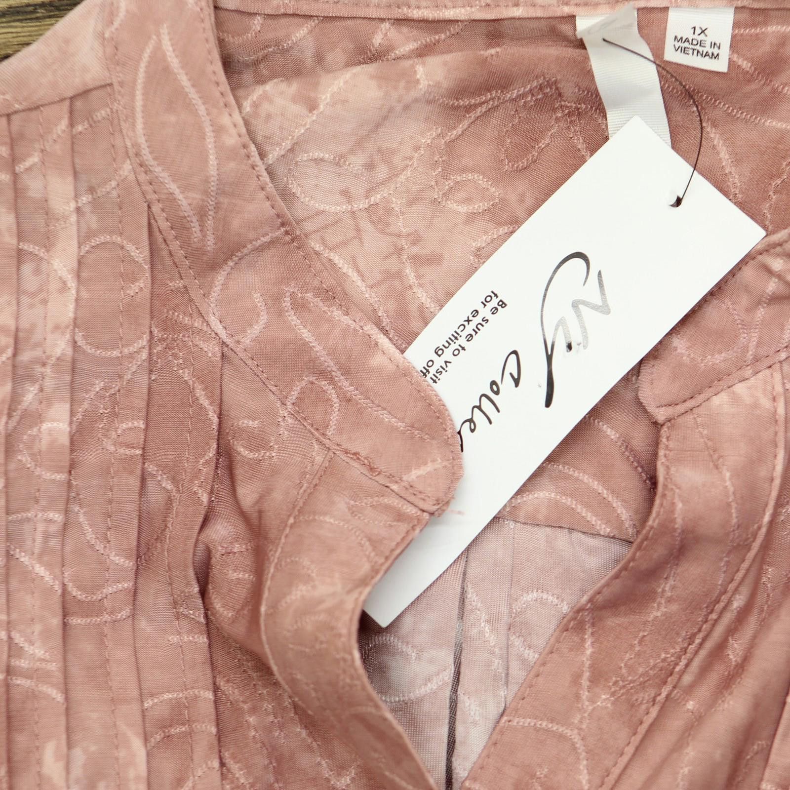 Other Nwt Ny Collection Roll Tab Sleeve Y-neck Top Mauve Pink 1x Size XL / US 12-14 / IT 48-50 - 3 Thumbnail