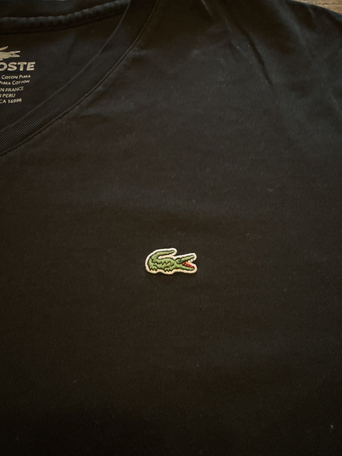 Lacoste Lacoste V-Neck Black Tee Size US L / EU 52-54 / 3 - 2 Thumbnail