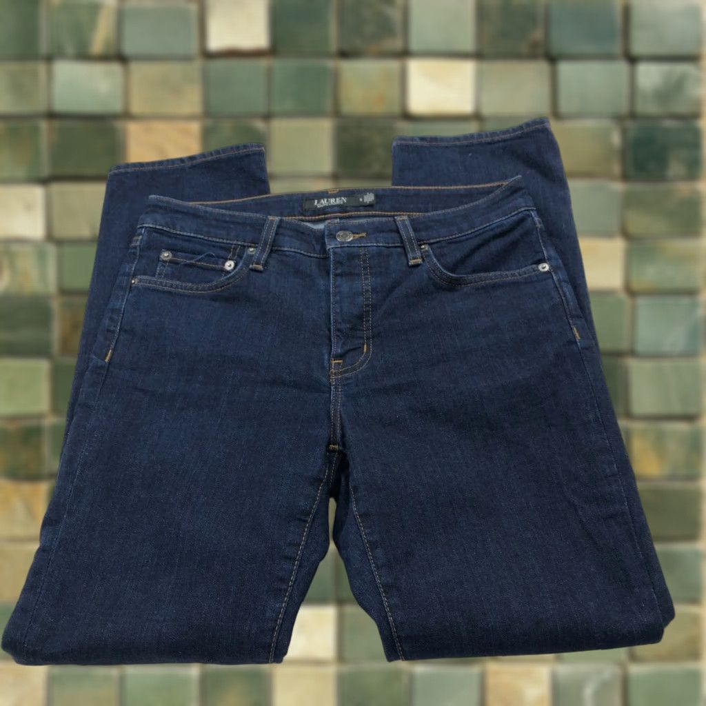 Ralph Lauren Lauren Ralph Lauren Black Label Jeans Slim Straight Mid Rise 8 (31W 29L) Denim 5-Pocket Regular Womens Jeans Size 30" / US 8 / IT 44 - 1 Thumbnail