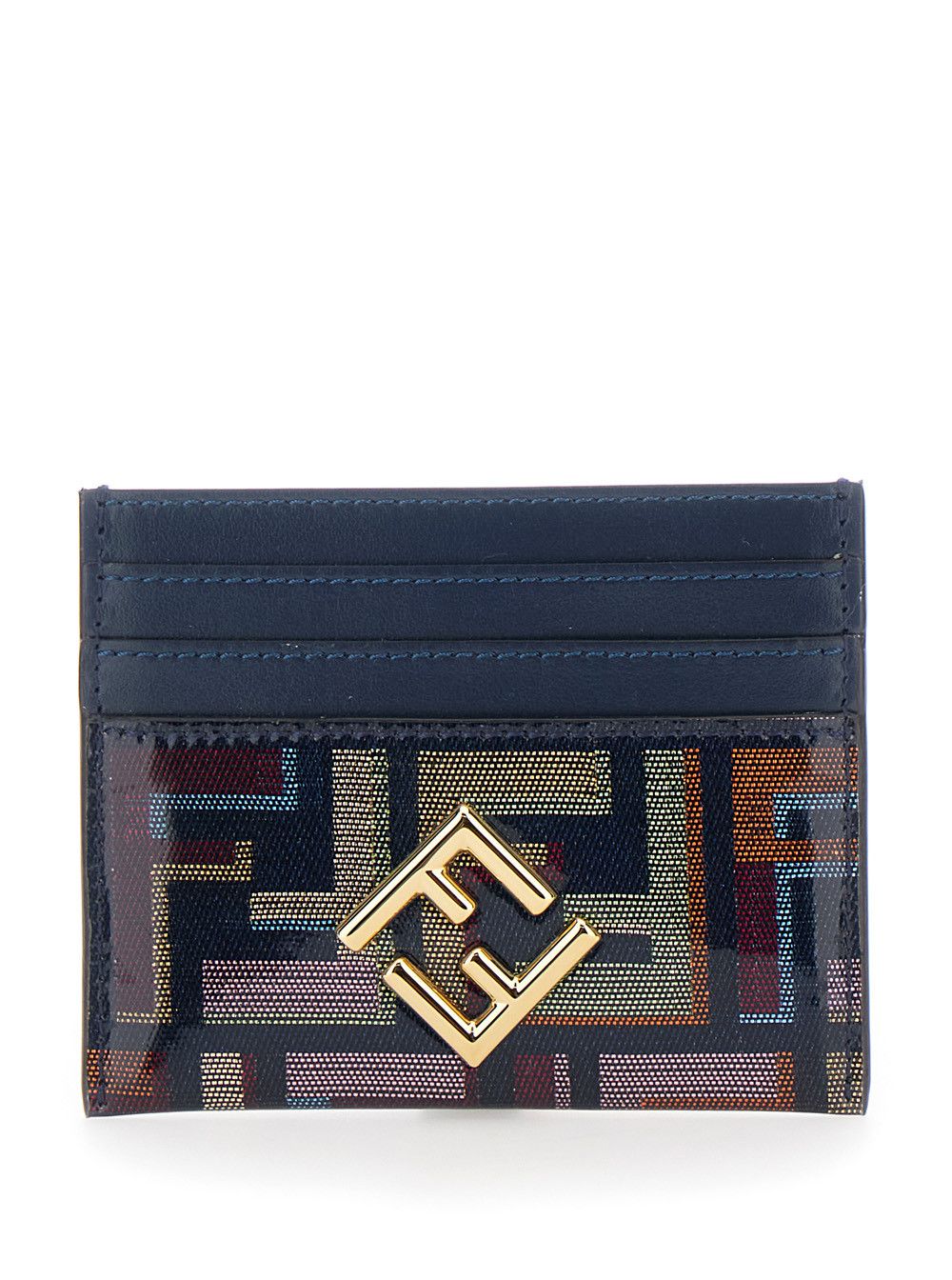 Fendi Cardholder with Metallic Logo on Front and FF All-Over Motif in Multicolor Fabric for Women Size M / US 6-8 / IT 42-44 - 1 Thumbnail