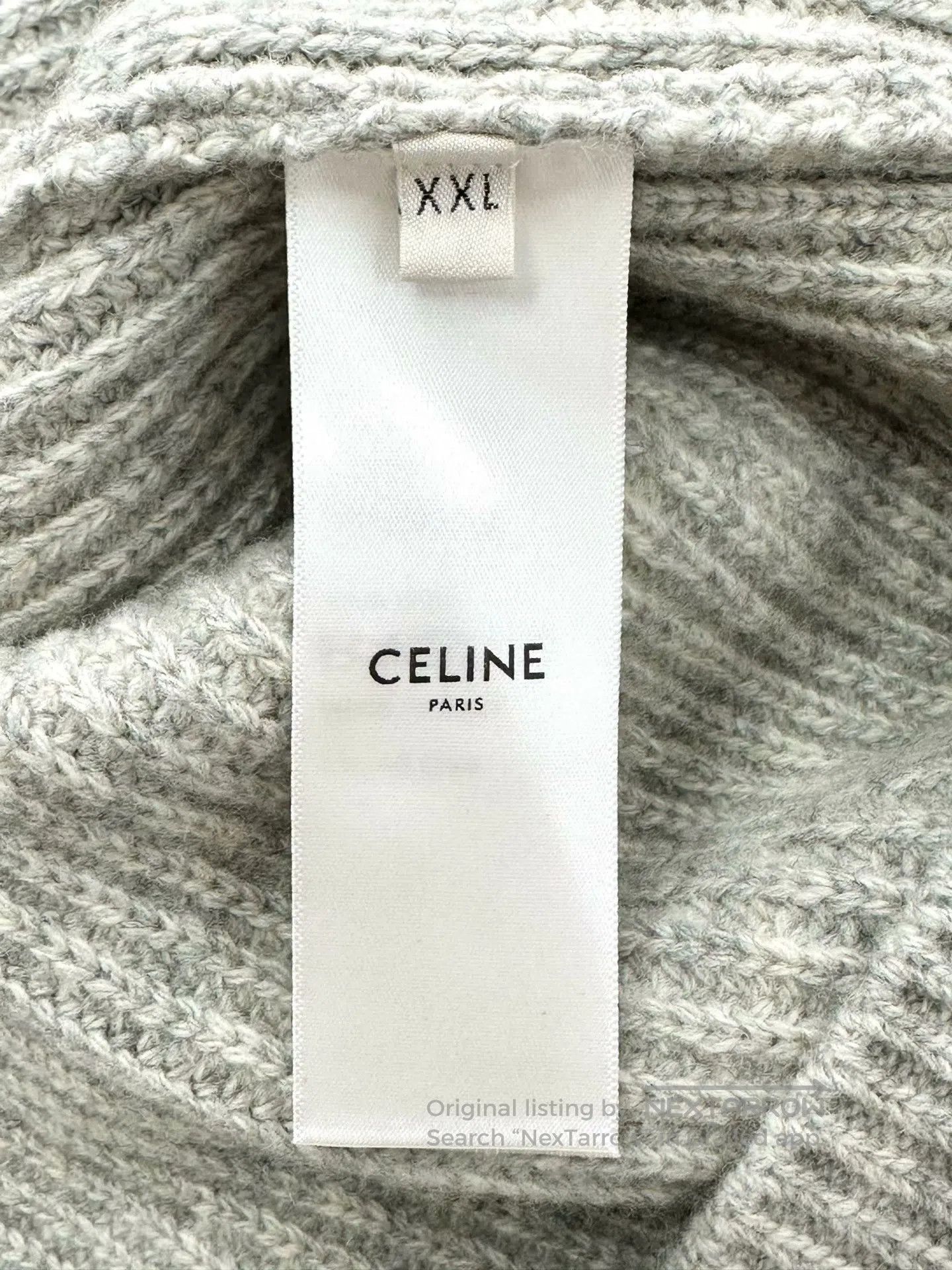 Celine CELINE Gray Letter Logo Wool Knit Sweater| Size US XXL / EU 58 / 5 - 4 Thumbnail
