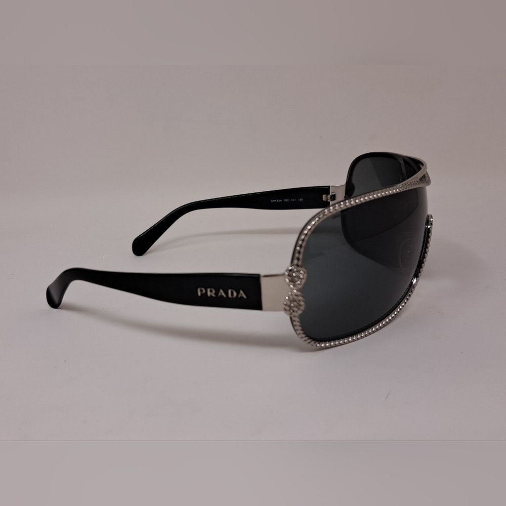 Prada PRADA Women's Rimless shield sunglasses black silver SPR 62H Size ONE SIZE - 9 Thumbnail