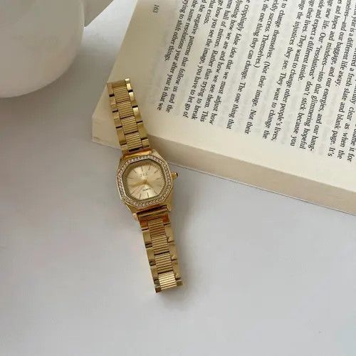 Jewelry Gold Octagon Face Women's Watch with Crystal Accents Size ONE SIZE - 2 Thumbnail