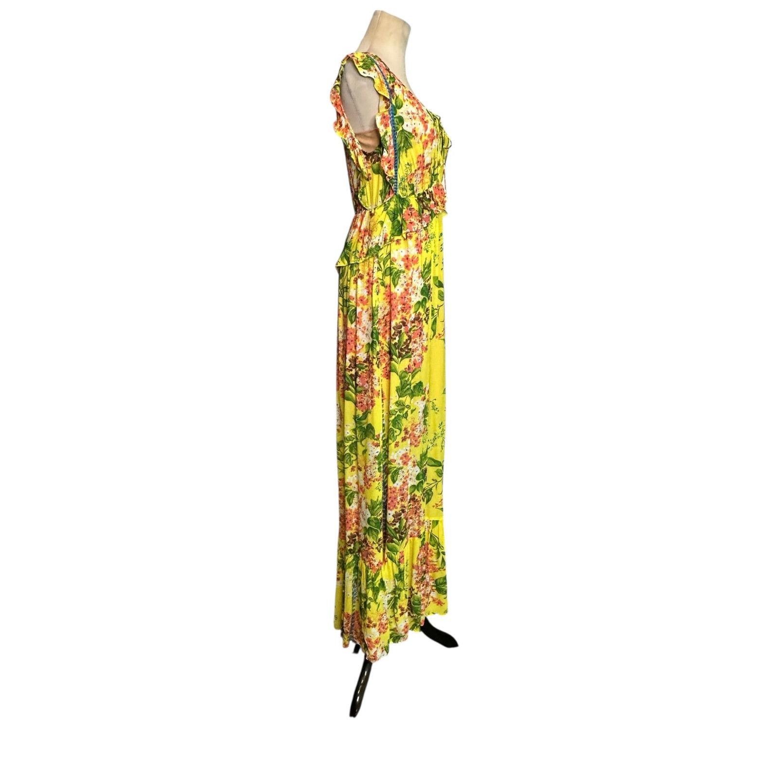 Anthropologie Tracy Reese vibrant yellow floral maxi dress size XS Size XS / US 0-2 / IT 36-38 - 14 Thumbnail