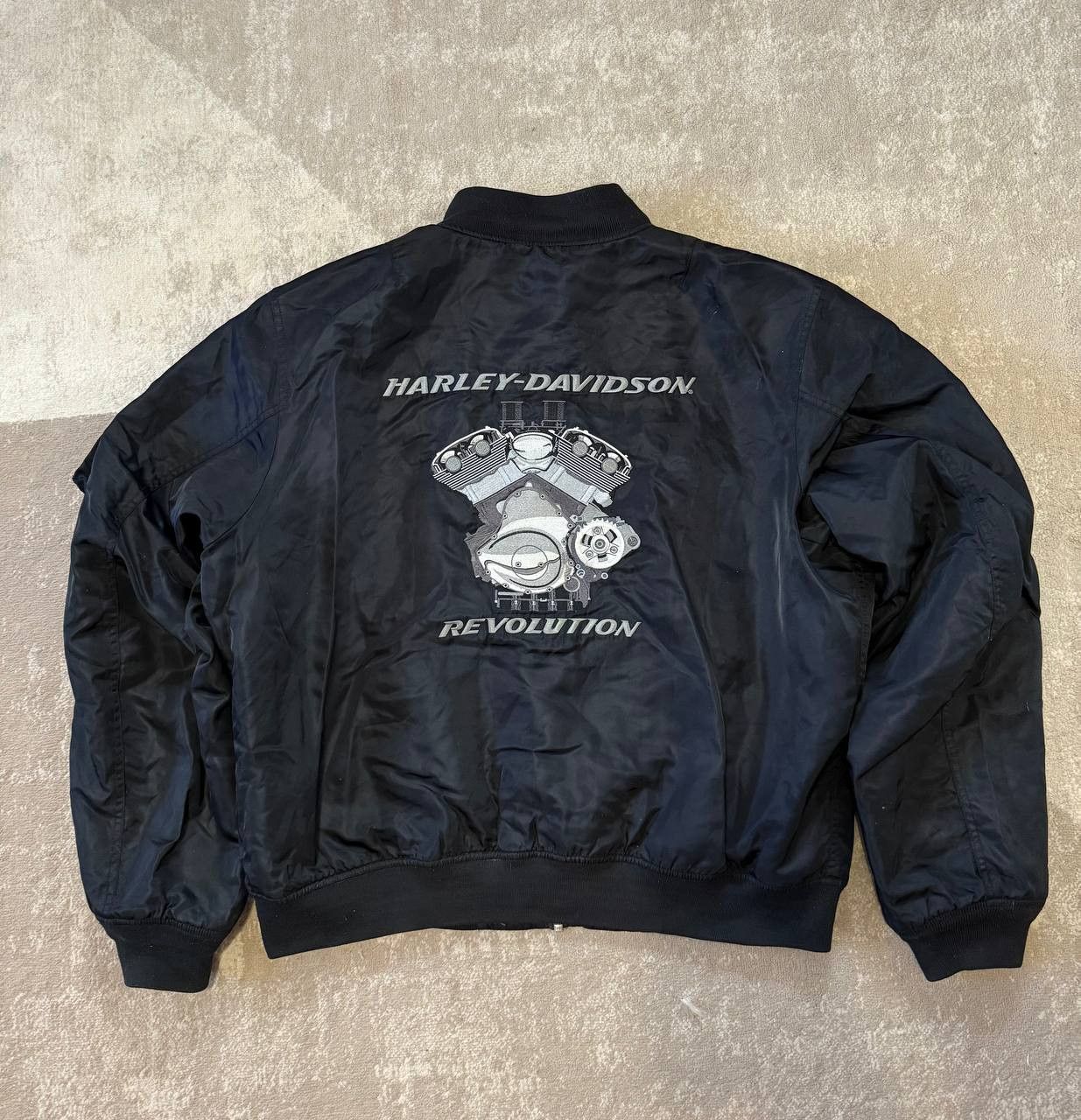 Harley Davidson VTG Harley Davidson Bomber Satin Jacket Quilted Black Nylon Size US XL / EU 56 / 4 - 5 Thumbnail