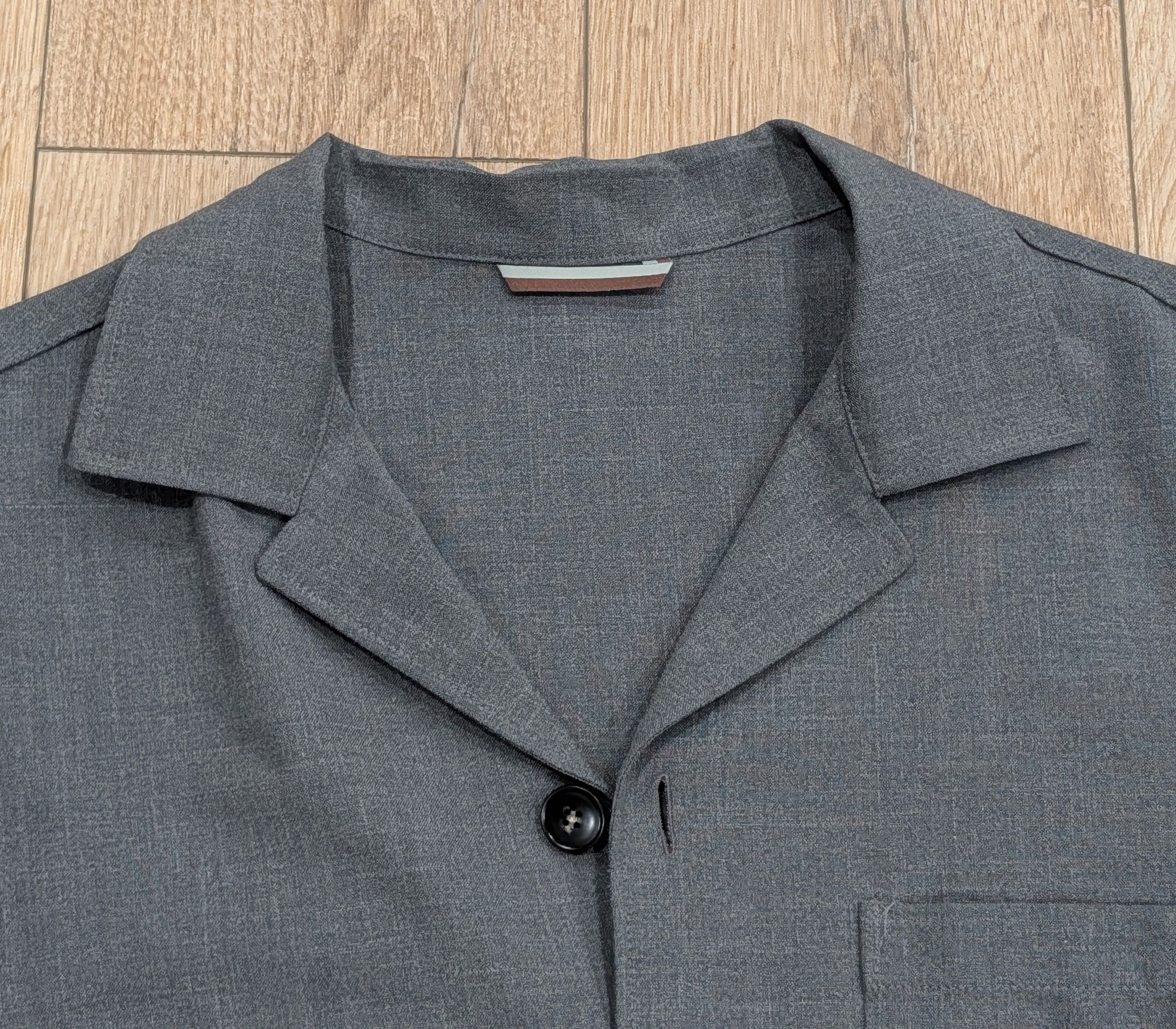 Canali CANALI "Nuvola" Wool/Silk/Linen Blend Shirt Jacket Gray 56 Size US XL / EU 56 / 4 - 2 Thumbnail