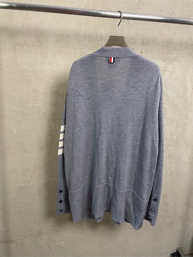 Thom Browne Thom Browne Size 00 Gray four-striped wool cardigan jacket Size US XXS / EU 40 - 2 Thumbnail