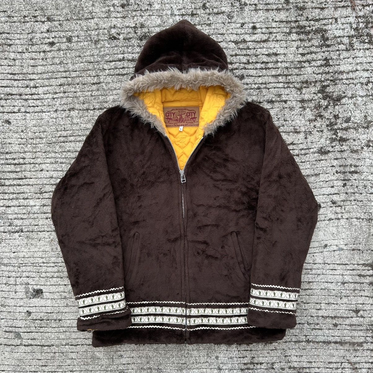 Bape 1990s OG A Bathing Ape QuiltedLined Eskimo Fur Hooded Jacket Size US L / EU 52-54 / 3 - 3 Thumbnail