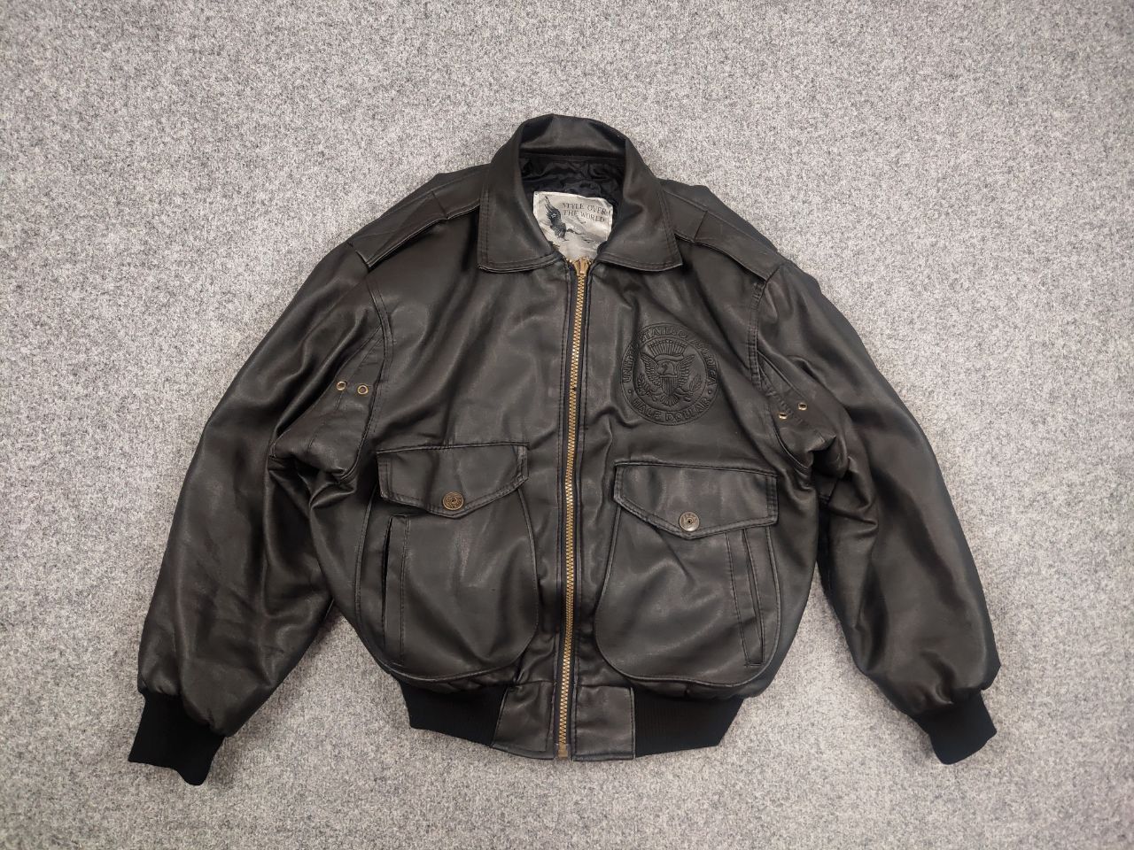 Vintage Vintage U.S Army Half Dollar Synthetic leather bomber jacket Size US M / EU 48-50 / 2 - 7 Thumbnail