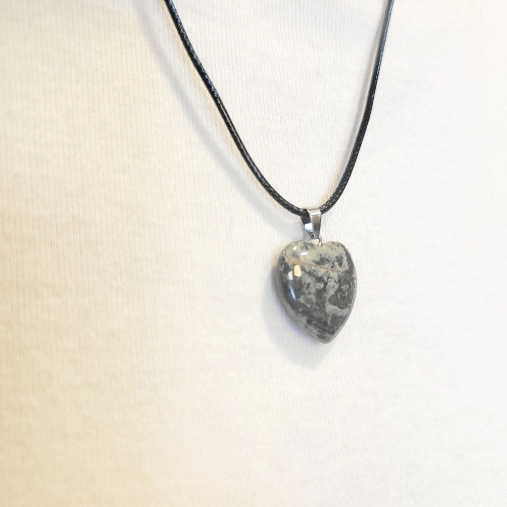 Handmade Natural Brown Jasper Crystal Heart-Shaped Pendant Necklace Size ONE SIZE - 3 Thumbnail