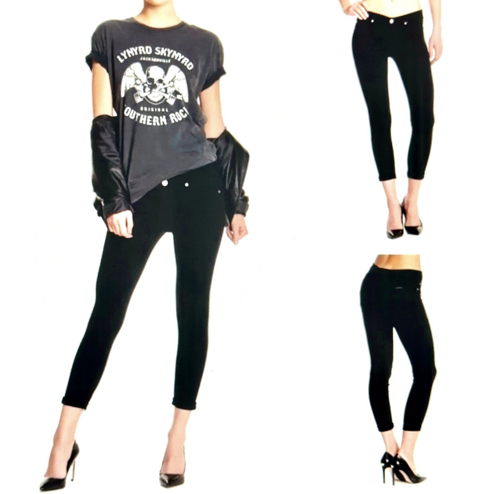 Hudson Hudson Harkin Super Skinny Crop Jean Cuff Black Knight 29 Size 29" - 5 Thumbnail