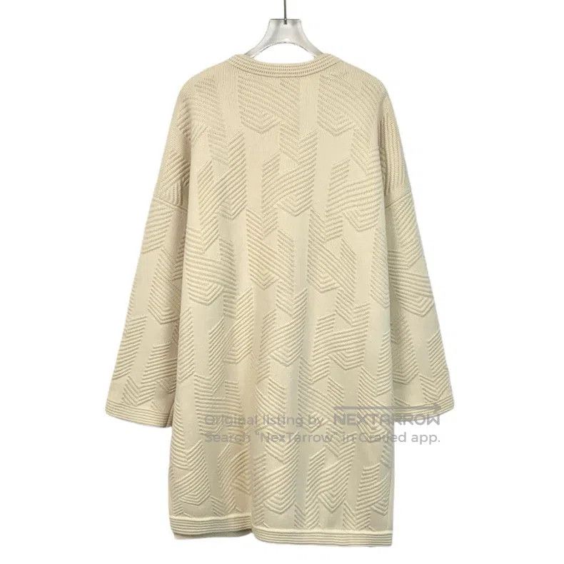 Hermes Hermes Beige Diamond Knit Wool Zip-Up Sweater Jacket Size XXS / US 00 / IT 34 - 2 Thumbnail