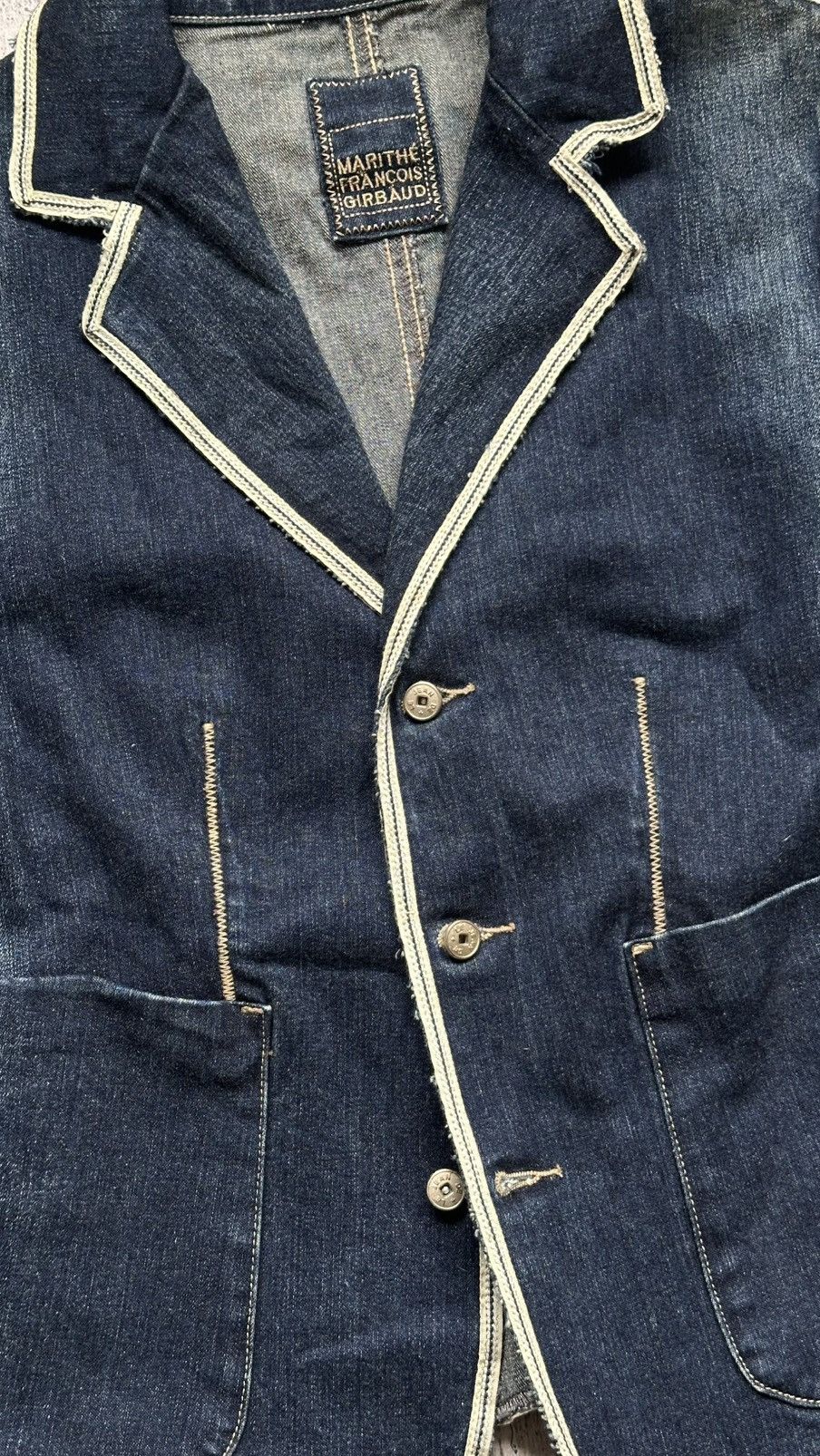 Marithe + Francois Girbaud Women's Marithe Francois Girbaud Vintage Denim Blazer Size S / US 4 / IT 40 - 6 Thumbnail