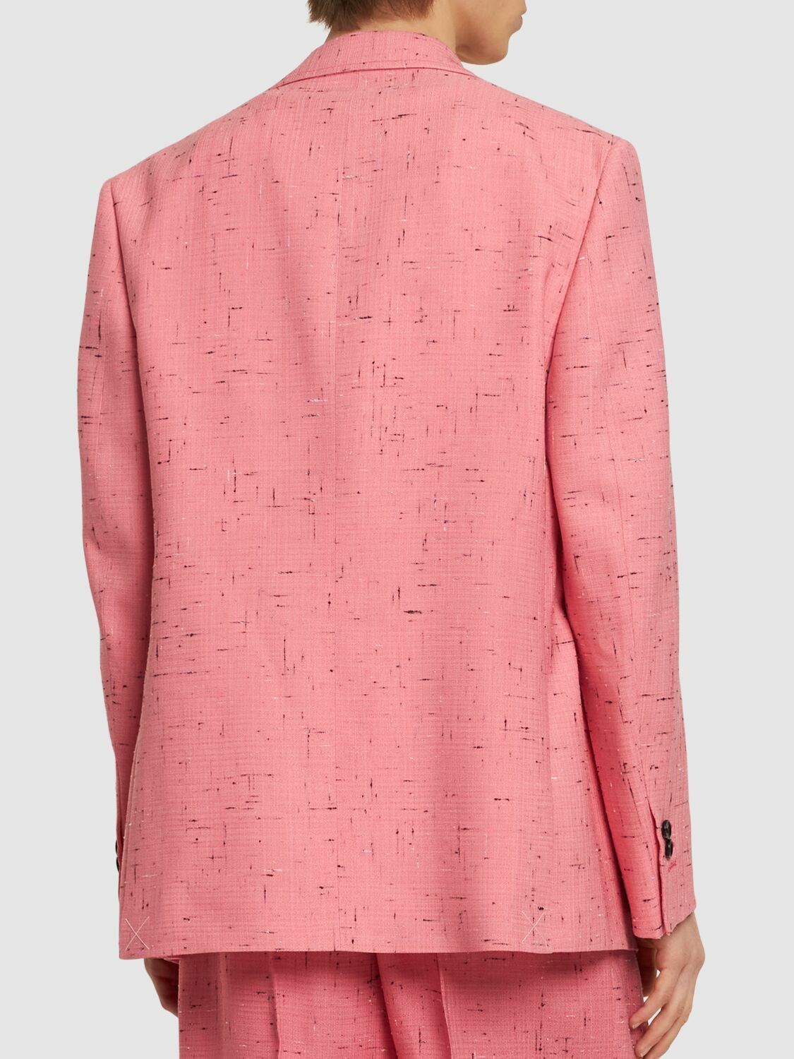 Bottega Veneta o1w1db10825 Textured Criss-Cross Viscose Silk Jacket in Pink Size US L / EU 52-54 / 3 - 3 Thumbnail