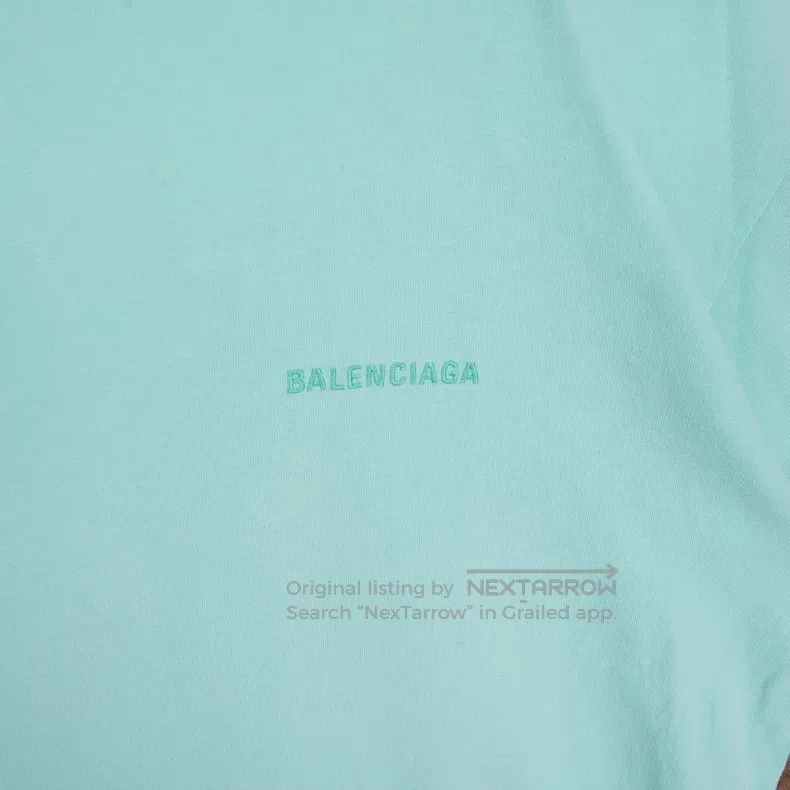 Balenciaga Balenciaga Mint green embroidered logo short-sleeve T-shir Size US M / EU 48-50 / 2 - 4 Thumbnail