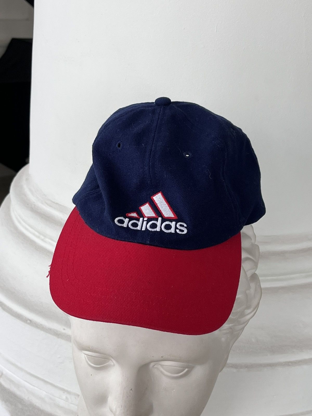 Adidas × Vintage Vintage Adidas Perfomance Cap Y2K Red Navy Hat sk8 rare Size ONE SIZE - 3 Thumbnail