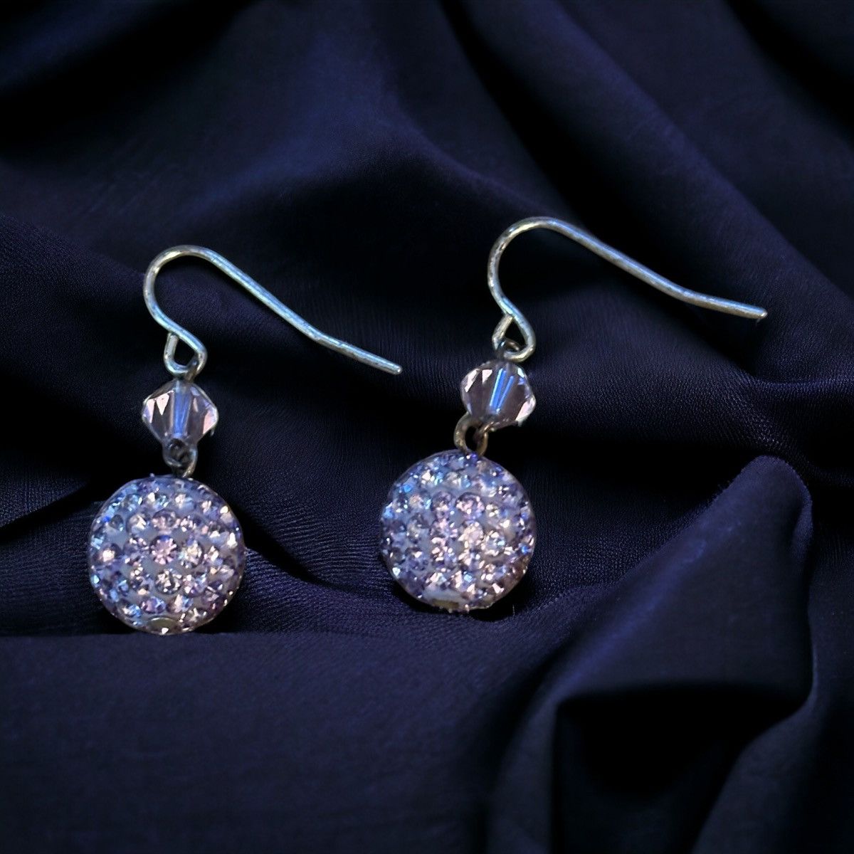 Other Purple paved crystal ball dangle earrings Size ONE SIZE - 1 Thumbnail