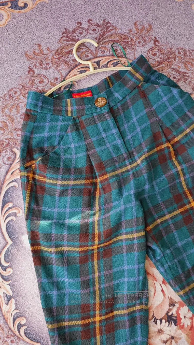 Other Vivienne Westwood size 2 Blue and Green Plaid Pants Size 23" - 6 Thumbnail